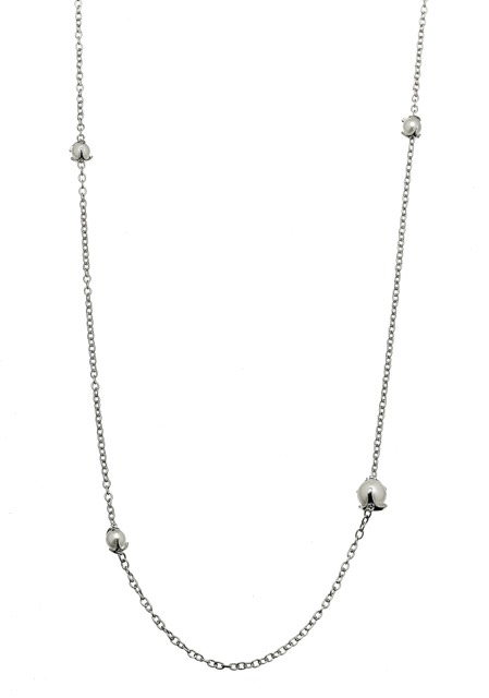 Pearl long chain Halsketten Silber 90+5 cm