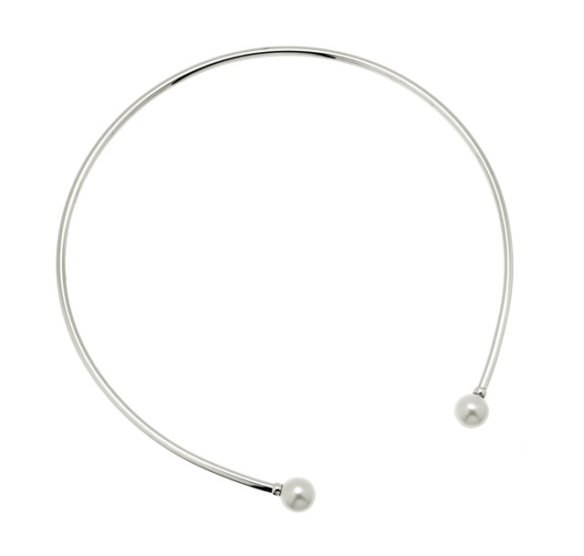 Pearl bangle Halsketten flex Silber