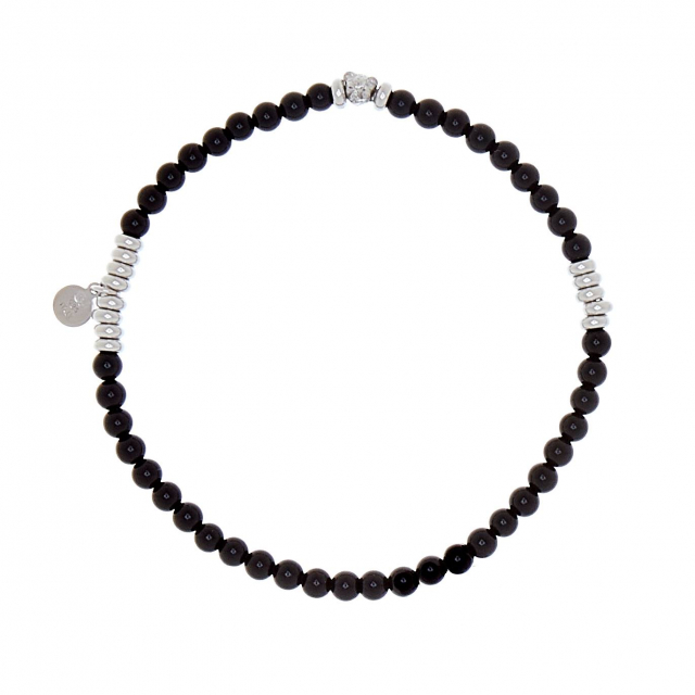 Bear elastic brace Armbänder black Silber 21 cm