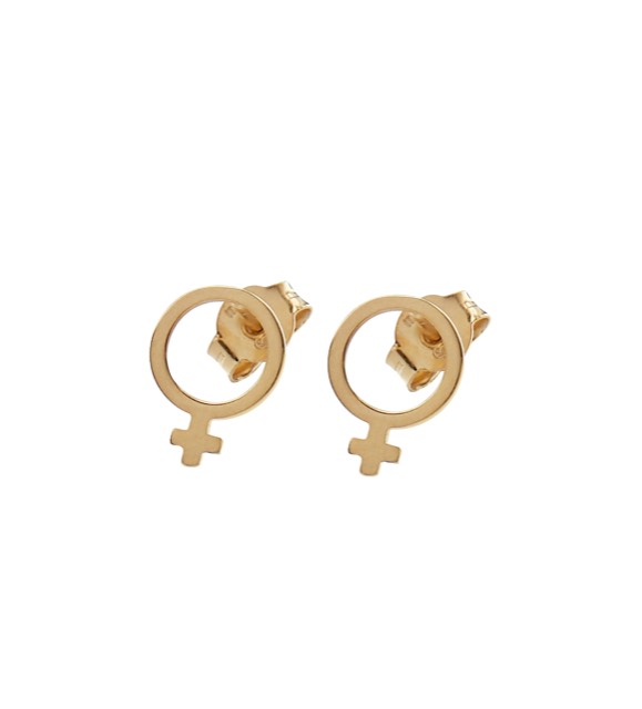 Letters Venus small Ohrring Gold