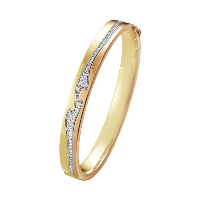 FUSION BANGLE Armbänder CENTRE PAVÉ 0.75 ct Gold Weißgold RoséGold