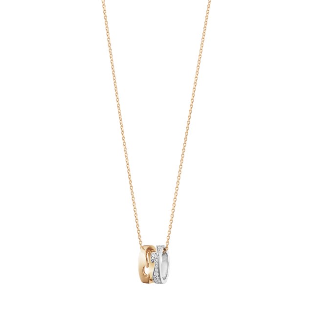 FUSION OPEN Hängeschmuck RoséGold Weißgold PAVÉ 0.22 CT