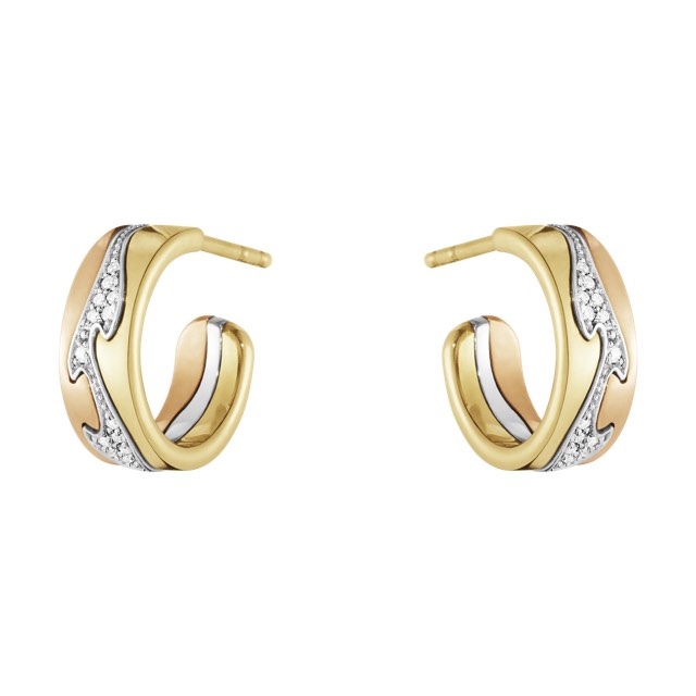 FUSION SMALL Ohrring Gold Weißgold RoséGold PAVÉ 0.08 CT
