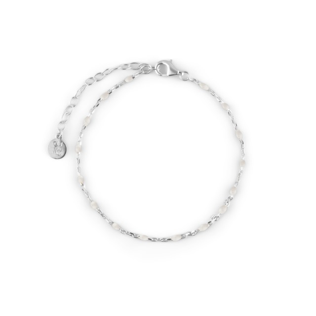 Letters beaded brace Armbänder white Silber