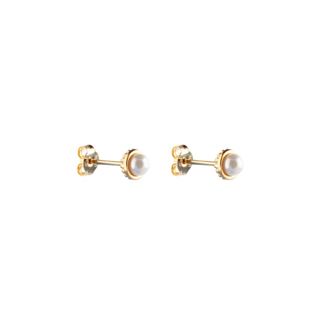 Pearl bubble small stud Ohrring Gold