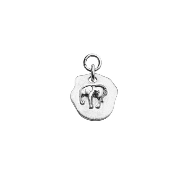 Letters elephant pend for hoops Silber