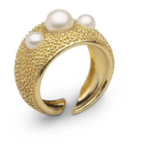 Pearl bubble ring Gold