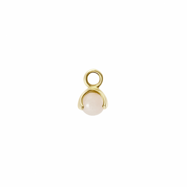 Letters stone 10 rose quartz pend Gold