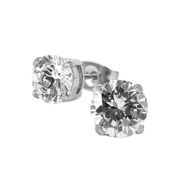 IDA 7 mm Ohrringe Stahl/Kristal