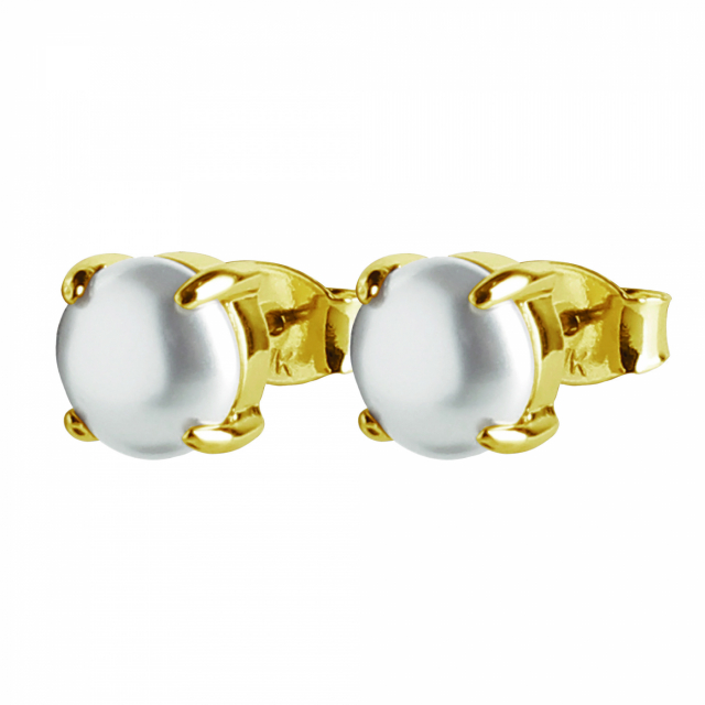 MITZI Gold WHITE PEARL Ohrring