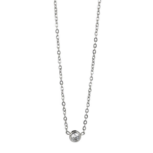 LILLY 4 mm Halsketten Stahl/Kristall