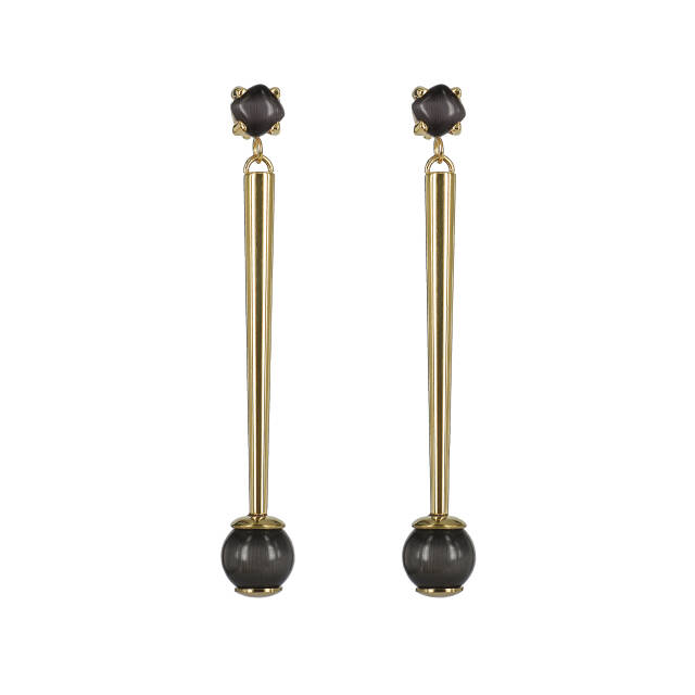 VICTORIA Long Ohrringe Gold/Gray