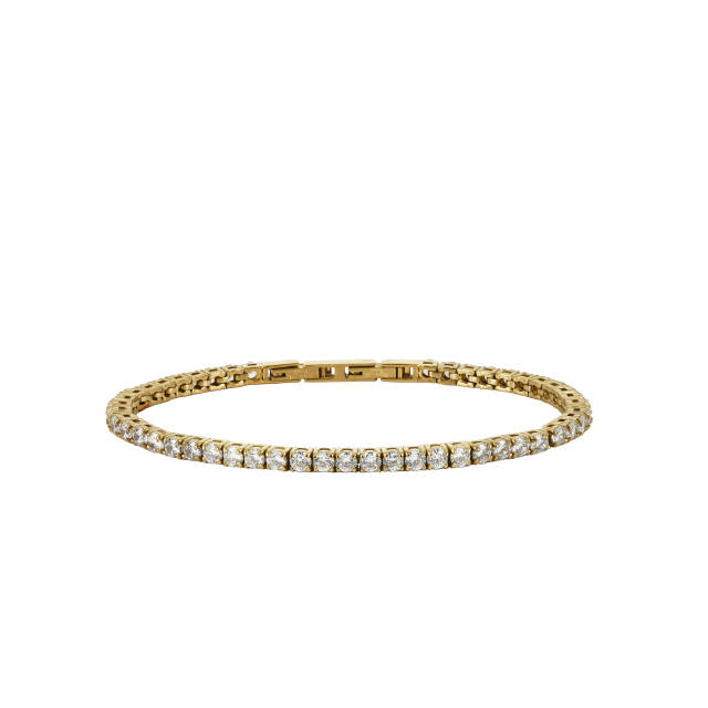 GLIMRA 3mm Armbänder Gold/Kristall
