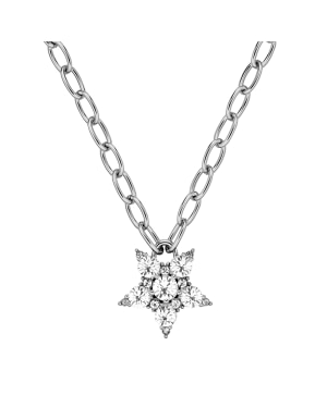 SAGITTA SS CRYSTAL Necklace Silver