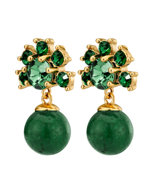 VERONICA SG EMERALD GREEN Earrings Gold