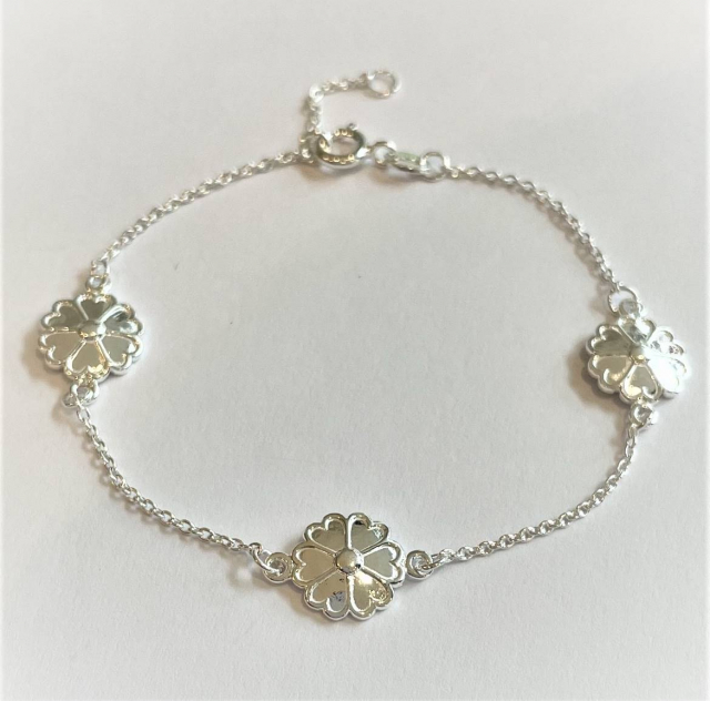 Uppland Armbänder 3 blommor Silber 17+2 cm
