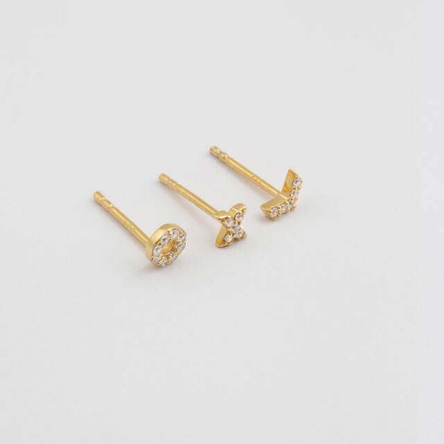 Mini Ohrring Collection Hugs and Kisses Gold