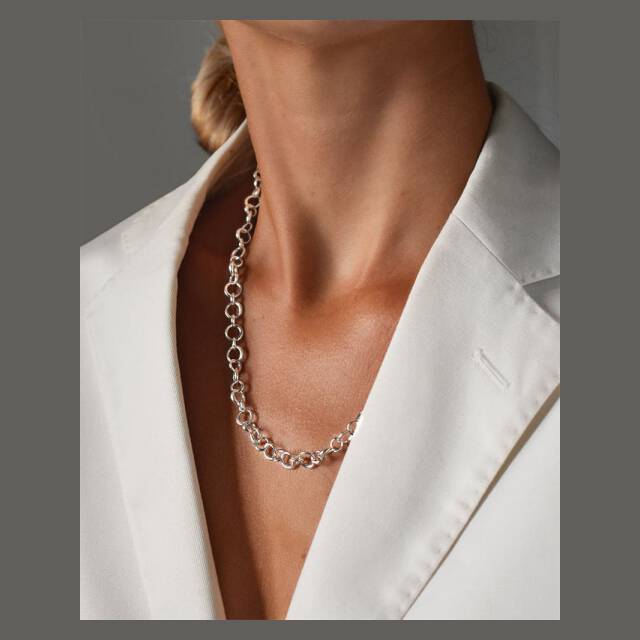 Les Amis drop chain Halsketten Silber