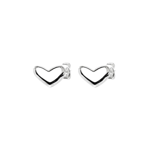 Loving heart medium Ohrring Silber