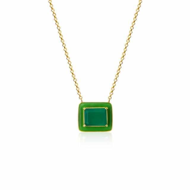 Iris Halsketten  green onyx