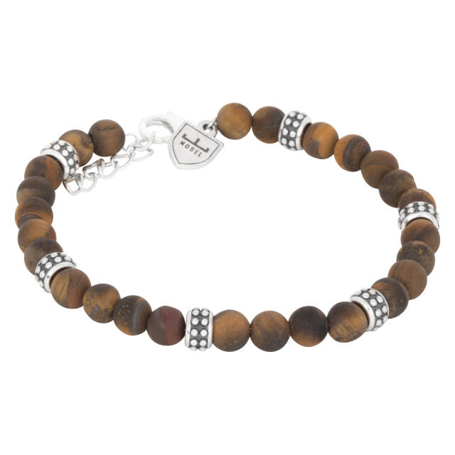 Silber/beadsArmbänder Tigeröga. 19,5+3cm