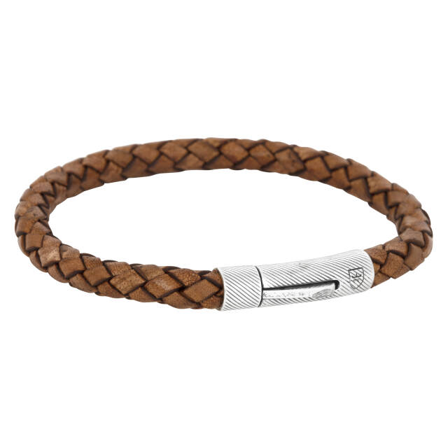 Silber/läderArmbänder brunt