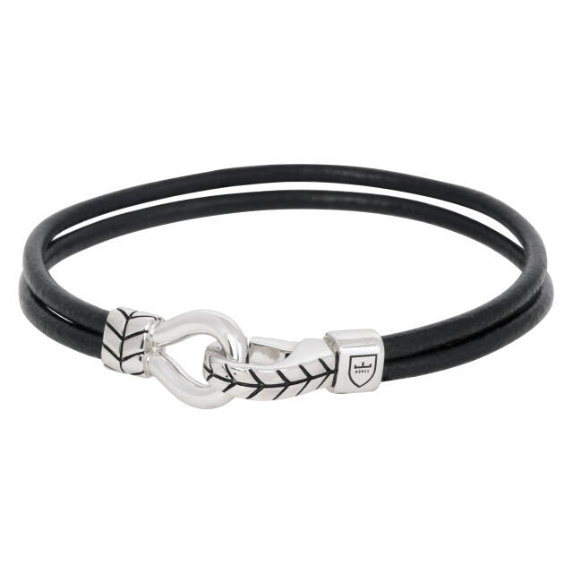 Silber/läderArmbänder svart