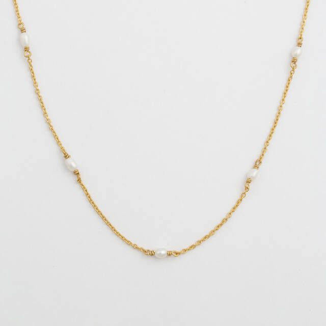 Treasure Multi Pearl Halsketten Gold
