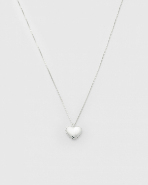 True Love Spike Heart Halsketten Silber