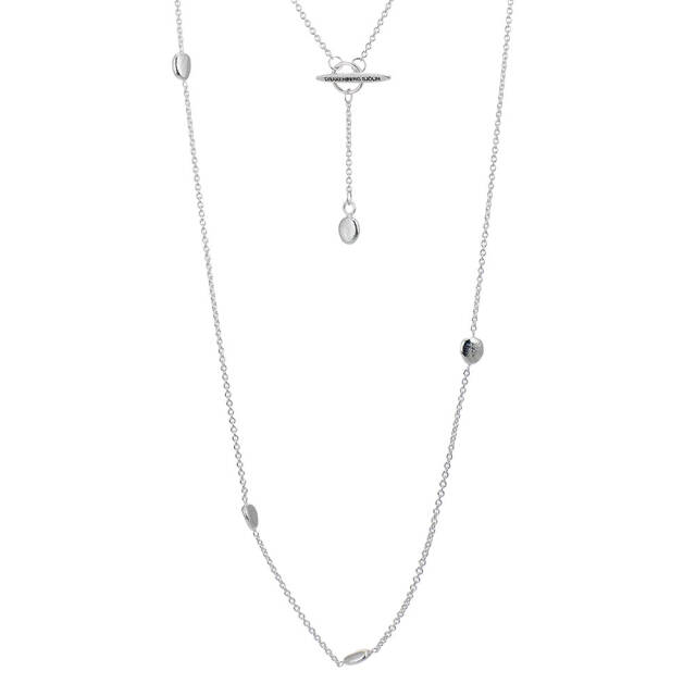 Pebbles long Halsketten Silber