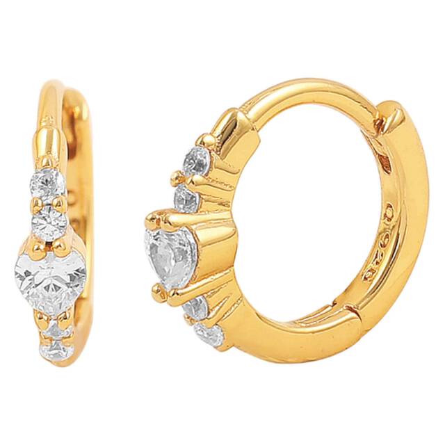 Heart hoops Ohrringe Gold