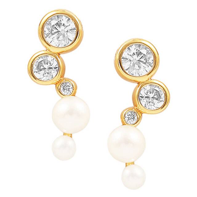 Agnes pearl stickers Ohrringe Gold