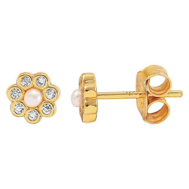Aya flower sticker Ohrringe Gold