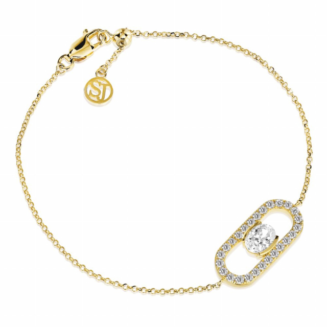 Ellisse Carezza - 18k Goldpläterad, med vita zirkoner  Armbänder