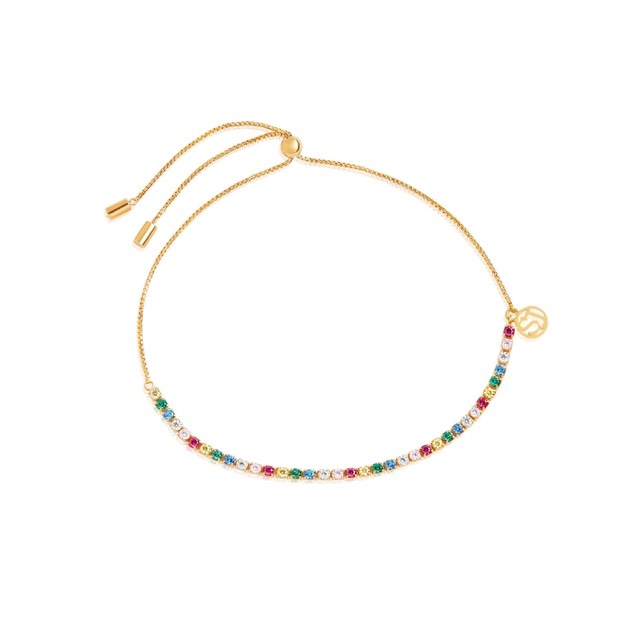 ELLERA TENNIS Armbänder mehrfarbige Zirkoner (Gold)