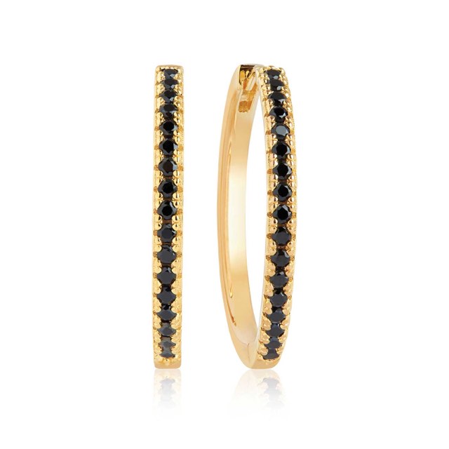 ELLERA X-GRANDE Ohrring  schwarze Zirkoner (Gold)