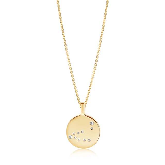 ZODIACO CAPRICORN Halsketten weiße Zirkoner (Gold)