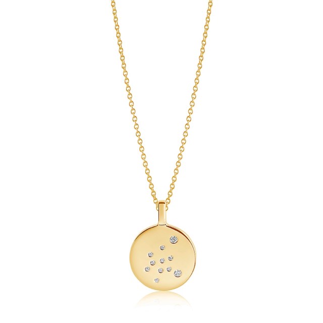 ZODIACO AQUARIUS Halsketten weiße Zirkoner (Gold)