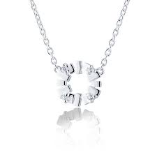 Bricks explosion mini Necklace  Silver