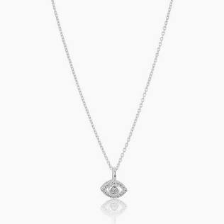 Devine eye Mini Necklace Silver in der Gruppe Halsketten / Silberhalsketten bei SCANDINAVIAN JEWELRY DESIGN (s163)