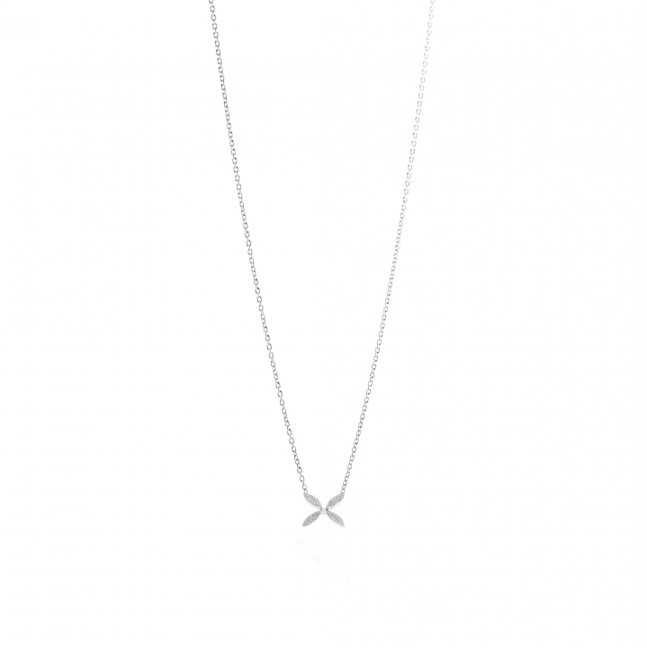 Sparkling ellipse mini Necklace Silver in der Gruppe Halsketten / Silberhalsketten bei SCANDINAVIAN JEWELRY DESIGN (s206)