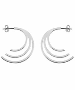 Offset Triple Hoops in der Gruppe Ohrringe / Silberohrringe  bei SCANDINAVIAN JEWELRY DESIGN (s231)