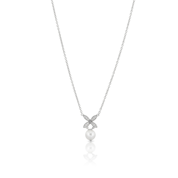 Product Image for CAROLINA GYNNING Ellipse mini pearl Necklace Silver