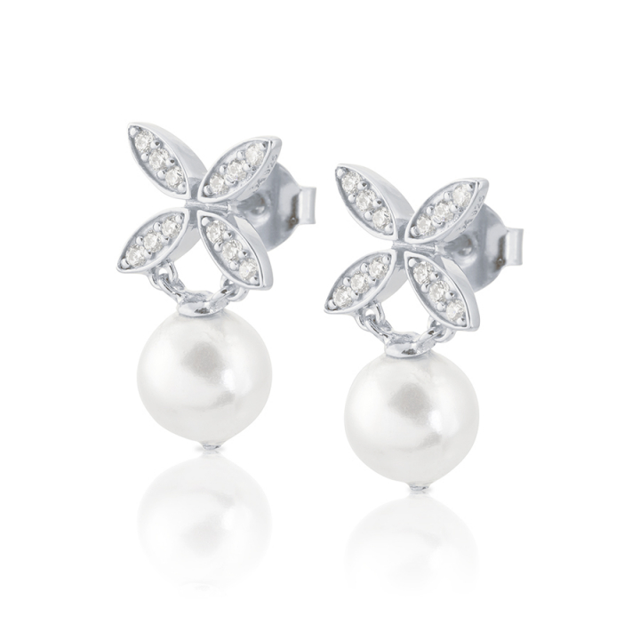 Product Image for CAROLINA GYNNING Ellipse mini pearl Earrings Silver