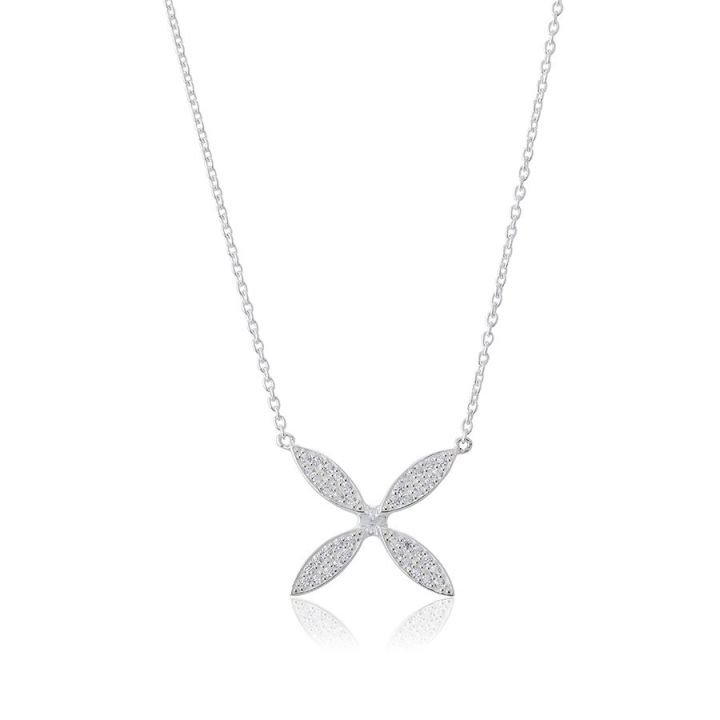 Sparkling ellipse Necklace Silver in der Gruppe Halsketten / Silberhalsketten bei SCANDINAVIAN JEWELRY DESIGN (s321)