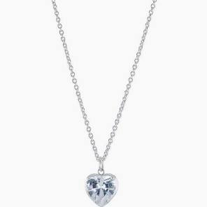 Crazy Diamond Heart Necklace Silver in der Gruppe Halsketten / Silberhalsketten bei SCANDINAVIAN JEWELRY DESIGN (s373)