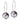 Natürliches Titan Rund 8 mm, Schwarzer Diamant Ohrringe