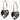 GT Ohrring 14 mm, Herz 10 mm, Schwarzer Diamant