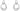 Offspring Ohrringe, zwischen 0,08 ct Silber