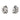 MOONLIGHT GRAPES Ohrclips Silber OXIDIERT